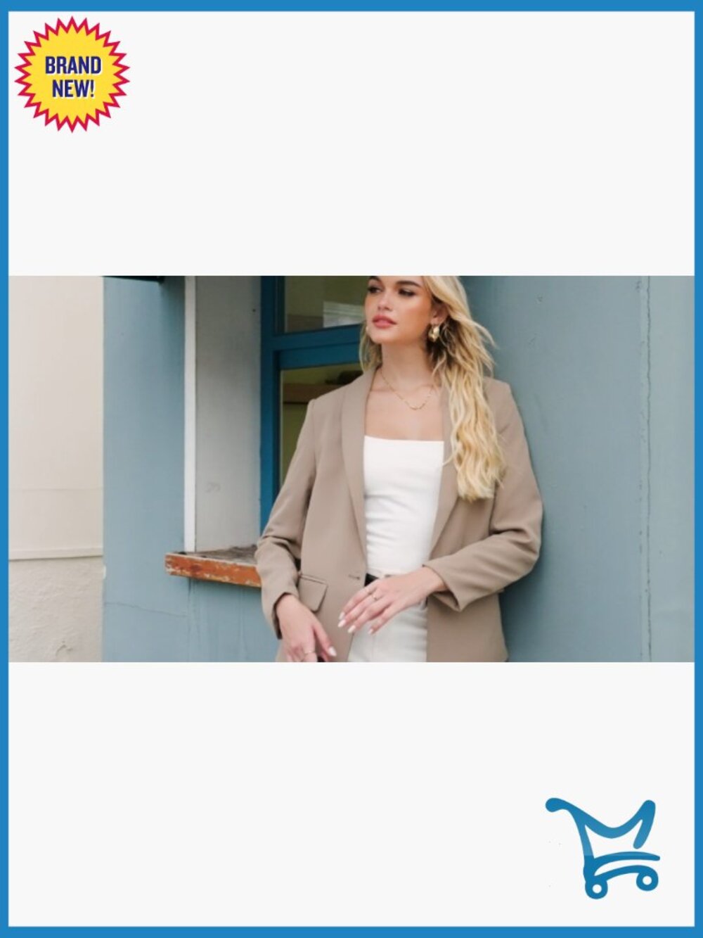 Womens Long Sleeve Blazer Open Front Work Office Suit Jacket - Picture 7 of 7